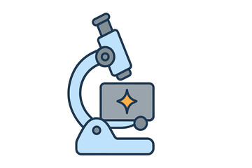 Scientific microscope icon symbolizing laboratory research and detailed biological analysis