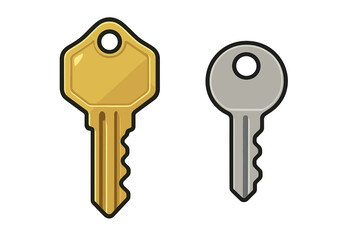 Modern house keys in gold and silver metallic finishes symbolizing security and ownership