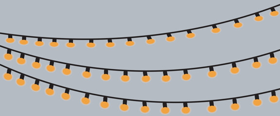 Fototapeta premium led christmas lights. Vector String with glowing led light bulbs. 