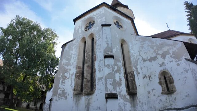 Prejmer Fortified Church, a UNESCO World Heritage site, showcasing historic Romanesque architecture and defensive elements in Transylvania. UNESCO site of Romania