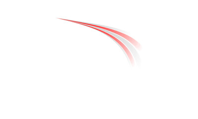 Abstract red and white curved lines with dynamic flow effect