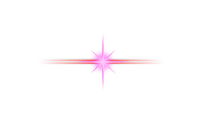 Bright pink starburst with horizontal light streaks on purple