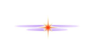 Glowing abstract star burst with vibrant horizontal lens flare
