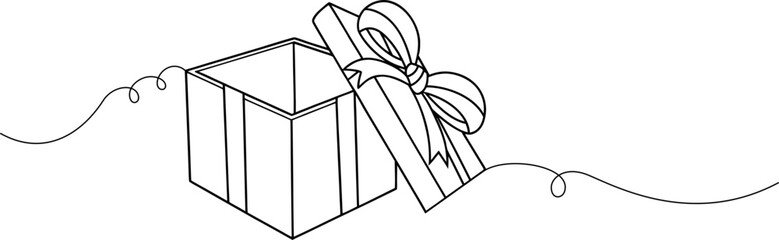 gift box lineart design vector
