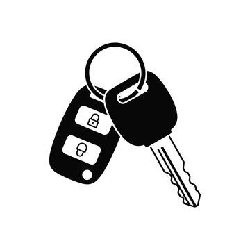 A car key silhouette vector art illustration