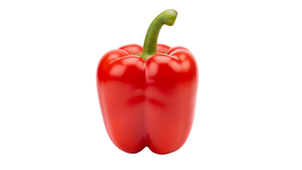 Red bell pepper isolated on transparent background, a vibrant and healthy vegetable ready for culinary use