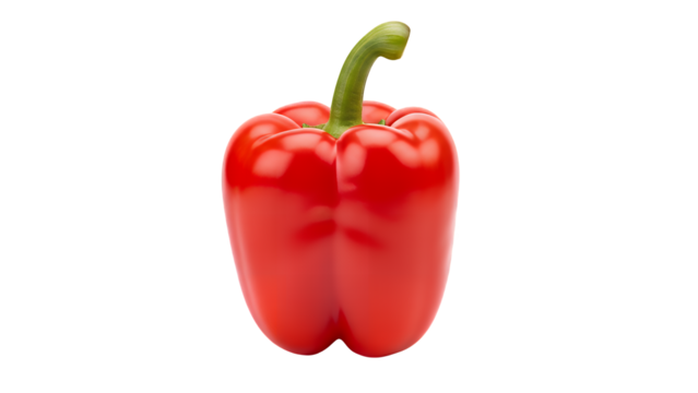 Red bell pepper isolated on transparent background, a vibrant and healthy vegetable ready for culinary use