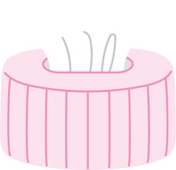 isolated pink tissue bow with tissue paper illustration