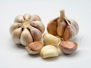 Fresh garlic bulbs and cloves ready for cooking, vibrant and flavorful, perfect for culinary projects and healthy eating campaigns in restaurants