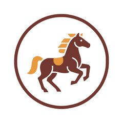 Chinese New Year 2026 Year of the Horse flat icon shio, celebrating strength and success.