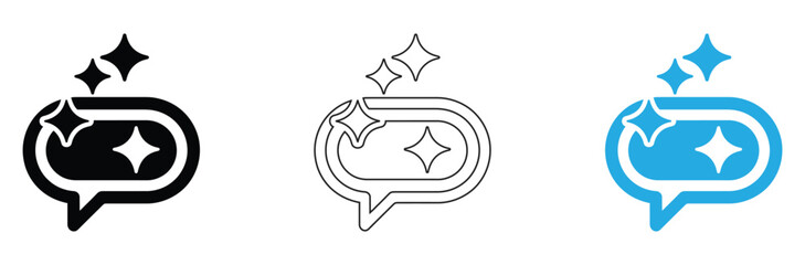 Sparkling clean chat bubble icons for a fresh, modern brand voice, perfect for social media marketing and website design, making your message shine