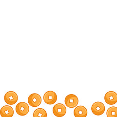 Fototapeta premium Gold Chinese Coin Border