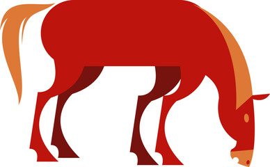 Year of The Horse Chinese Zodiac Red Horse