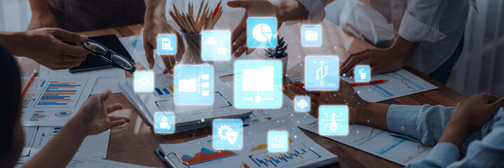 Concept of managing online folders with digital file organization, cloud storage, and secure sharing. Online folders improve workflow, online folders ensure access control. Entice