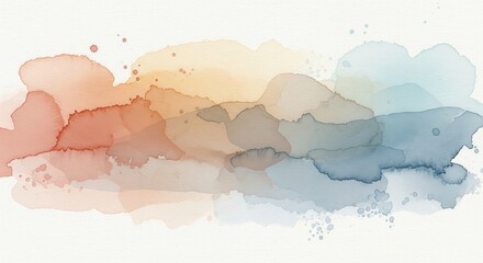 Obraz premium Watercolor Horizon Gradient. Atmospheric Soft Abstract Background.