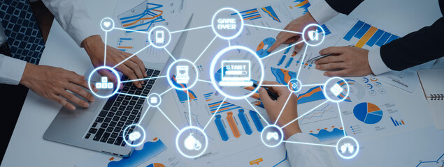 Gaming icons show online gaming, game streaming, and interactive play. Gaming supports esports, game community, and digital gaming experience. Entice