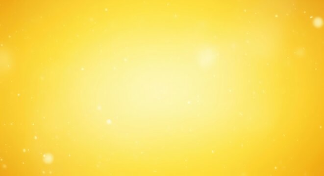 Yellow Background With Soft Light Particles. Dreamy Clean Gradient Backdrop.