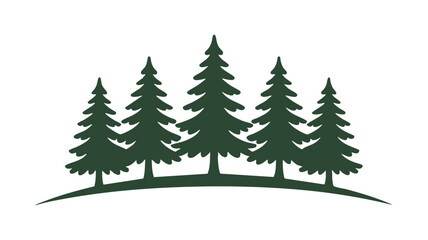 Obraz premium Pine forest silhouette graphic