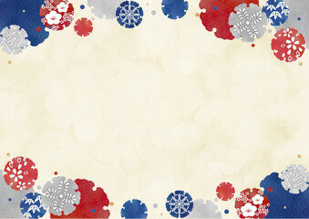 雪輪 Japanese Modern Watercolor Round Frame Soft modern color Set