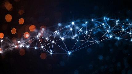 Abstract Technology Network Connection Background with Glowing Dots and Lines for Futuristic Innovation