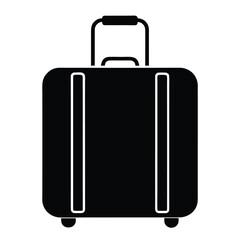 Luggage suitcase baggage travel silhouette icon on white background