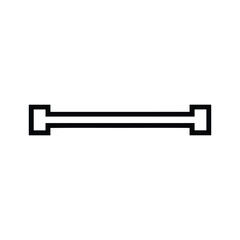Simple black outline of a horizontal bar with square ends, isolated on