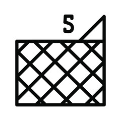 Fragile packaging symbol with grid pattern and number 5 for shipping, isolated on