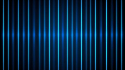 Fototapeta premium Neon Blue Vertical Lines on Black Background Futuristic Technology and Modern Design Aesthetic