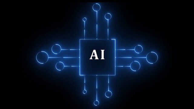 Animated circuit board, Artificial intelligence concept with hi-tech digital data connection system, Digital technology background AI artificial intelligence data mining circuit board