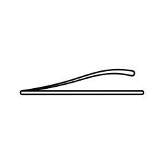 Minimalist black outline drawing of a bobby pin, a common hair accessory, isolated on