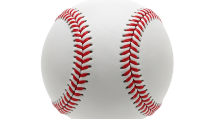 A single baseball with red stitching