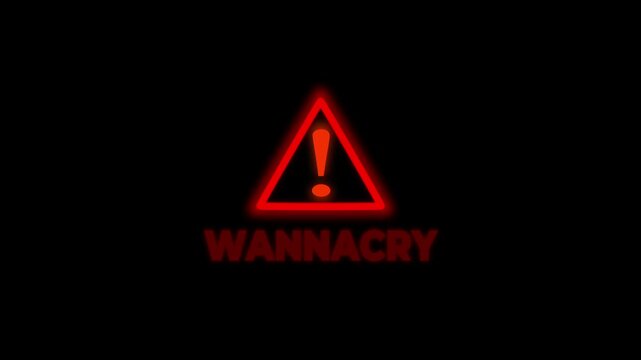 Red Warning Triangle Exclamation Mark Alert Symbol Wannacry Cyber Attack Threat Digital Danger
