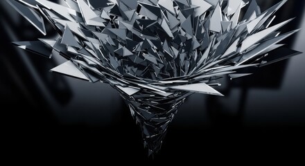 Abstract metallic shard vortex