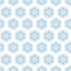 Winter seamless pattern with snowflakes, holiday background. Vector illustration for fabric, textile wallpaper, posters, gift wrapping paper. Christmas vector illustration. Falling snow.