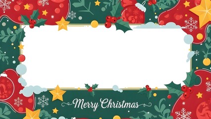 christmas frame with holly