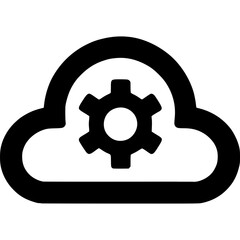 Obraz premium API Cloud Gear Minimal Line Vector Icon