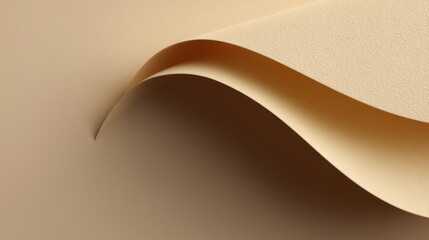 Elegant and Smooth Curved Beige Paper Texture Background for Artistic, Design and Creative Projects with Subtle Warm Tones and Soft Shadows