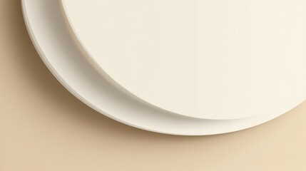 Elegant Minimalist Plates Over Soft Beige Background, Perfect for Modern Dining, Restaurant Design, or Culinary Art Presentations