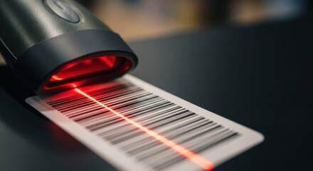 Barcode scanning process with red laser