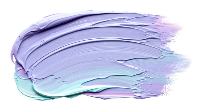 Purple and blue paint stroke isolated on transparent background