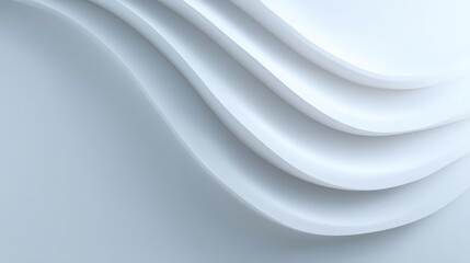 Modern Abstract Background with Soft White Waves Layered on Minimalistic Light Gray Surface for Creative Design and Artistic Representation
