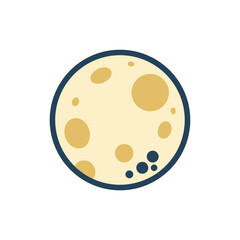 Obraz premium Stylized Moon With Craters And Dark Spots Set Against A Black Background Minimalist Flat Vector Art