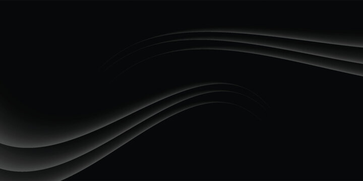 Abstract background with silk cloth texture, shiny satin curtain with waves and drapery. Realistic wallpaper with luxury flowing black textile