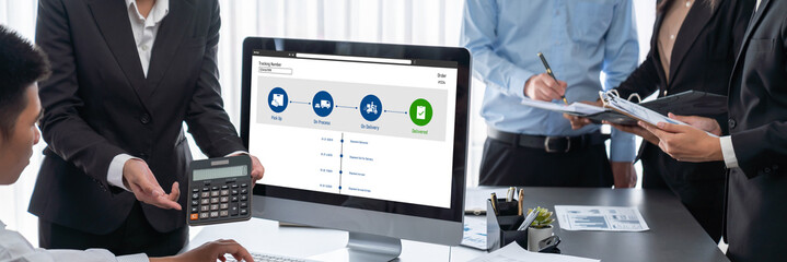 Delivery tracking system for e-commerce and brisk online business to timely goods transportation and delivery