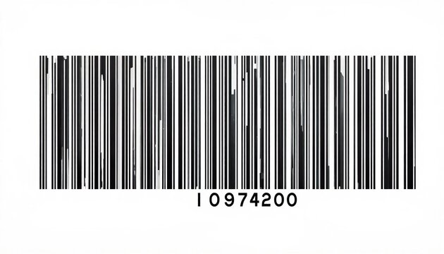 Clear black barcode on white background, featuring sharp vertical lines and a clean minimalist design for identification or labeling use.