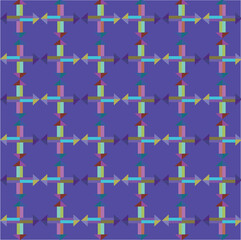 Modern Seamless Geometric Design with Dotted Accents in Violet and Beige. Seamless Pattern. Design used for fabric, fashion, wallpapers, backgrounds, textiles print, flooring, pottery, and covers.