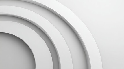 Obraz premium Curved Geometric Shapes Create an Elegant Frame With a Clean White Background for Minimalistic Design