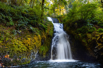 Obraz premium Graceful Bridal Veil Falls at Columbia River Gorge Scenic Area