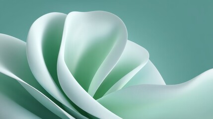 Elegant mint green floral design showcasing smooth, delicate petals that create a serene and calming atmosphere perfect for modern decor or branding needs.