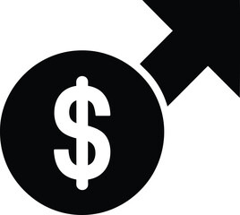 Dollar sign icon with upward arrow representing financial growth